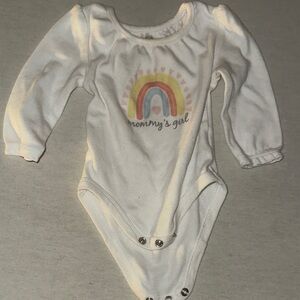 Kids Size 6M White Rainbow Print Kids One Piece